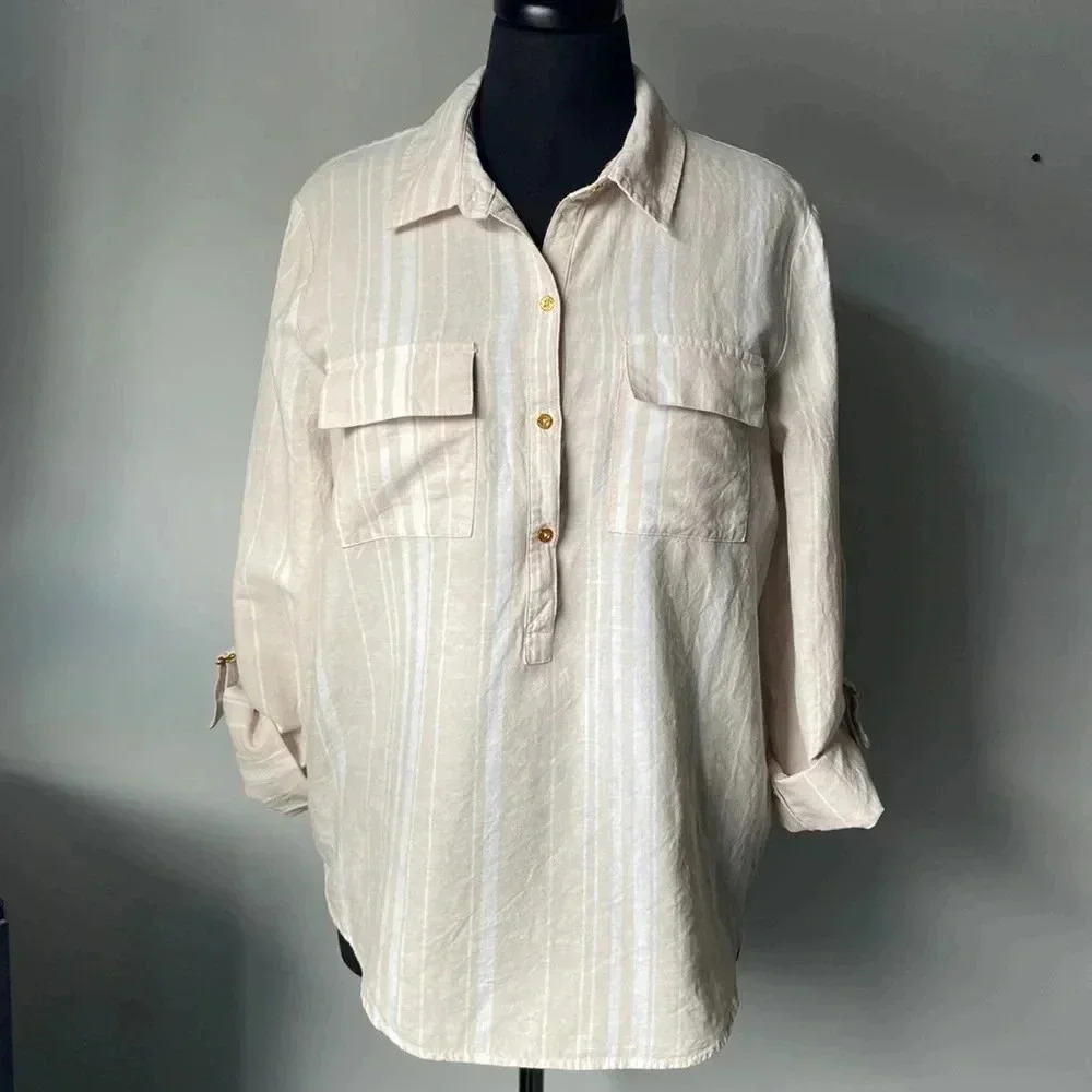 Ellen Tracy| Linen Blend Shirt